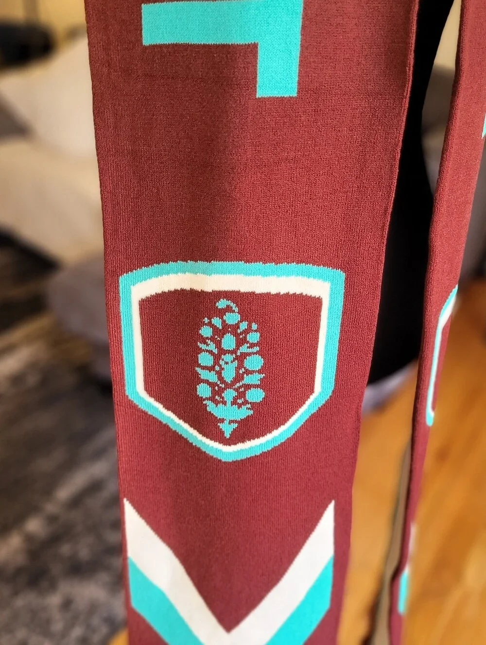 Free People Movement Big League Reversible Scarf mahogany Maroon and Aqua Teal